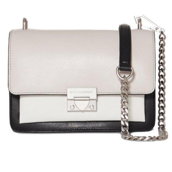 Rebecca Minkoff‎ Christy SM Handbag Black White Grey Leather Crossbody Women's - Picture 4 of 15